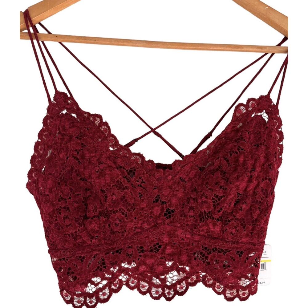 Intimately Free People Lace Cropped Bra Cami Tank Top Adjustable Straps …